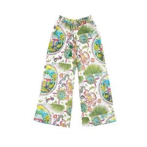 Two's Company Hampton Beach Drawstring Wide Leg Pants Women's Size Small/Medium